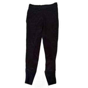 Children’s Black Unifleece Knee Patch Drawstring Riding Pants Breeches Size 12